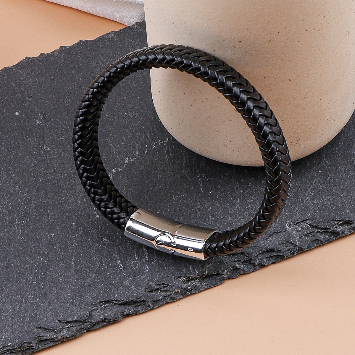 Classic Style British Style Color Block Pu Leather Men's Bangle display picture 4