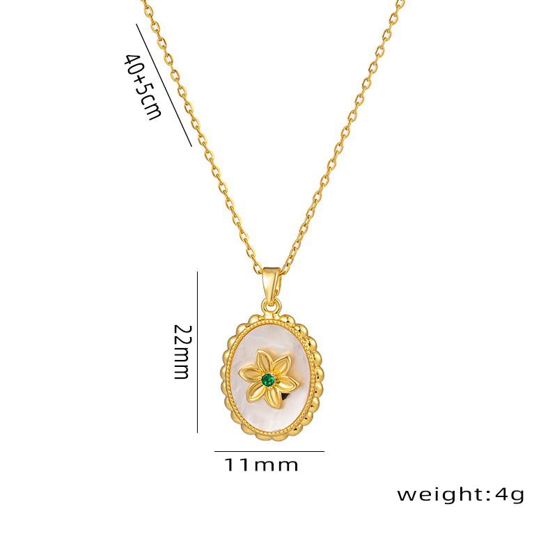 Simple Style Geometric Flower Stainless Steel Shell Titanium Steel 18k Gold Plated Pendant Necklace display picture 1