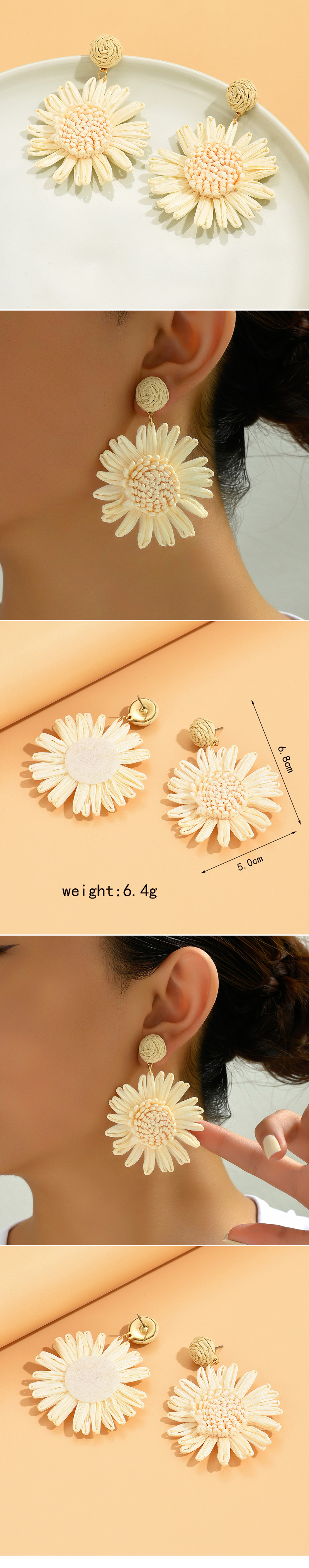 1 Pair Ethnic Style Flower Seedling Grass Drop Earrings display picture 1