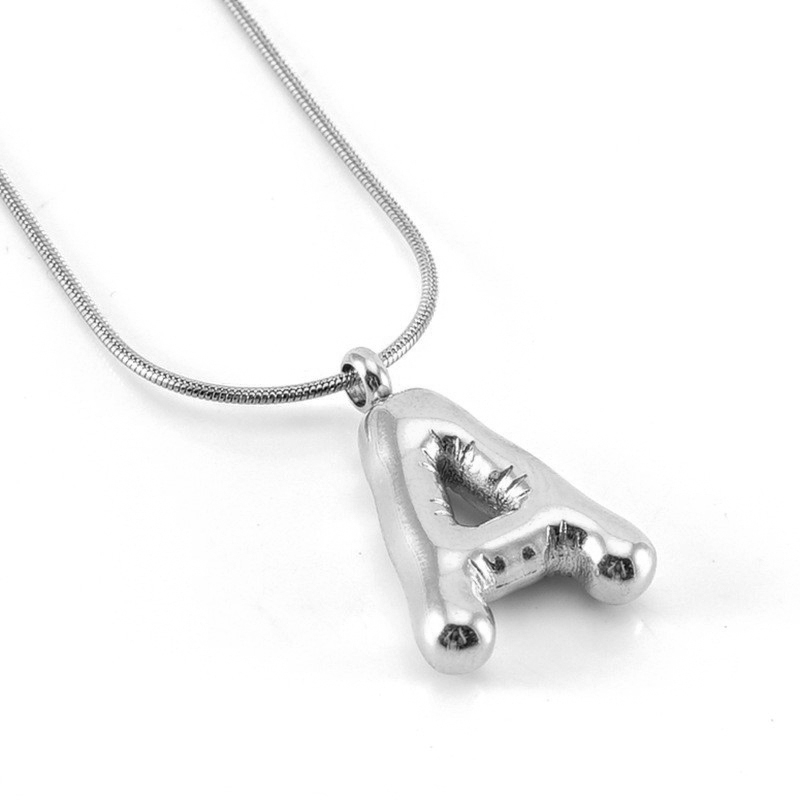 304 Stainless Steel Simple Style Polishing Letter Titanium Steel Pendant Necklace display picture 1