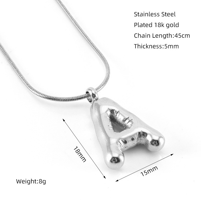 304 Stainless Steel Simple Style Polishing Letter Titanium Steel Pendant Necklace display picture 6
