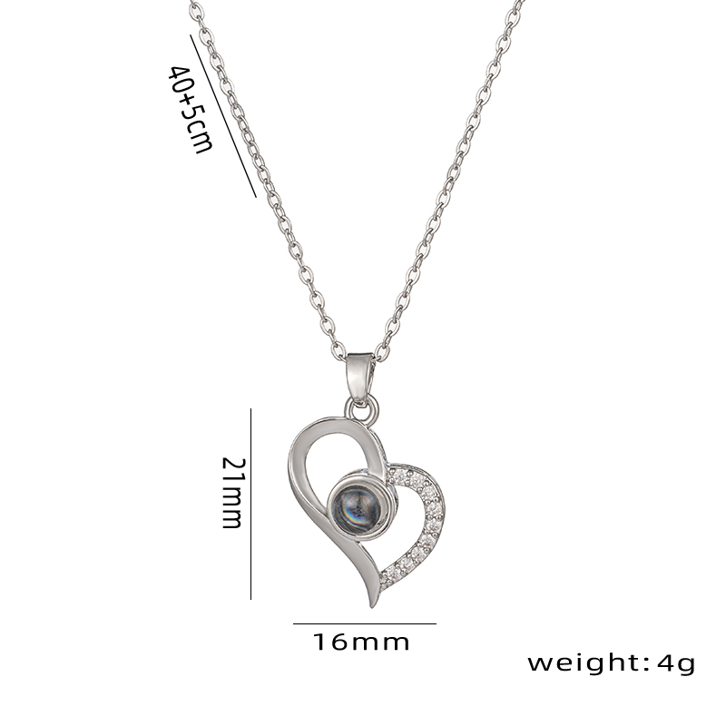 Simple Style Korean Style Heart Shape Stainless Steel Moonstone 18k Gold Plated Pendant Necklace display picture 1
