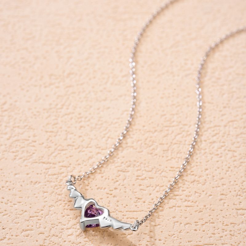 Elegant Herzform Sterling Silber Inlay Zirkon Halskette Mit Anhänger display picture 3