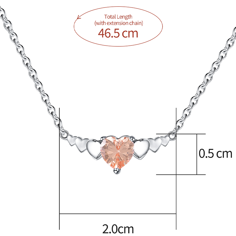 Elegant Heart Shape Sterling Silver Inlay Zircon Pendant Necklace display picture 16