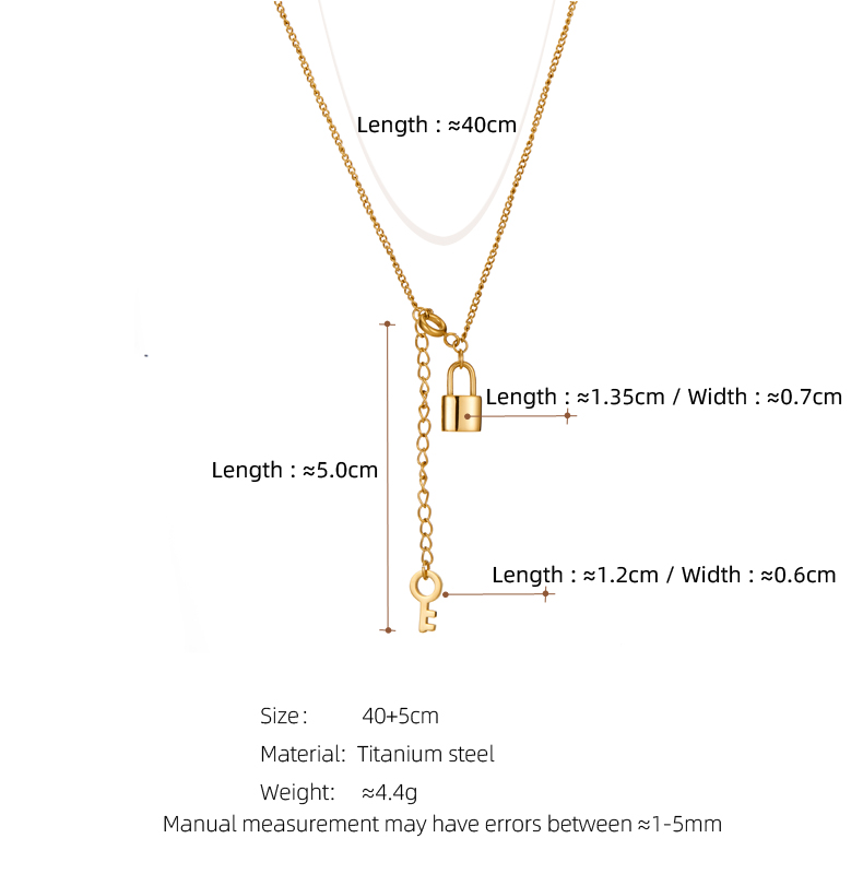 304 Stainless Steel 18K Gold Plated Casual Simple Style Plating Key Lock Pendant Necklace display picture 8