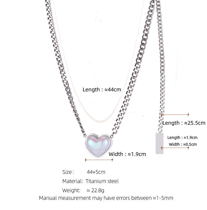 304 Stainless Steel Silver Plated Casual Plating Heart Shape Pendant Necklace display picture 1