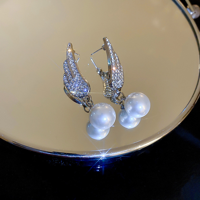 1 Pair Sweet Wings Alloy Drop Earrings display picture 3