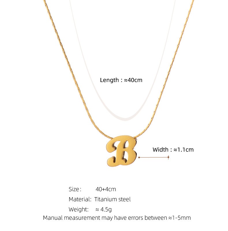 304 Stainless Steel 18K Gold Plated Simple Style Plating Letter None Pendant Necklace display picture 1