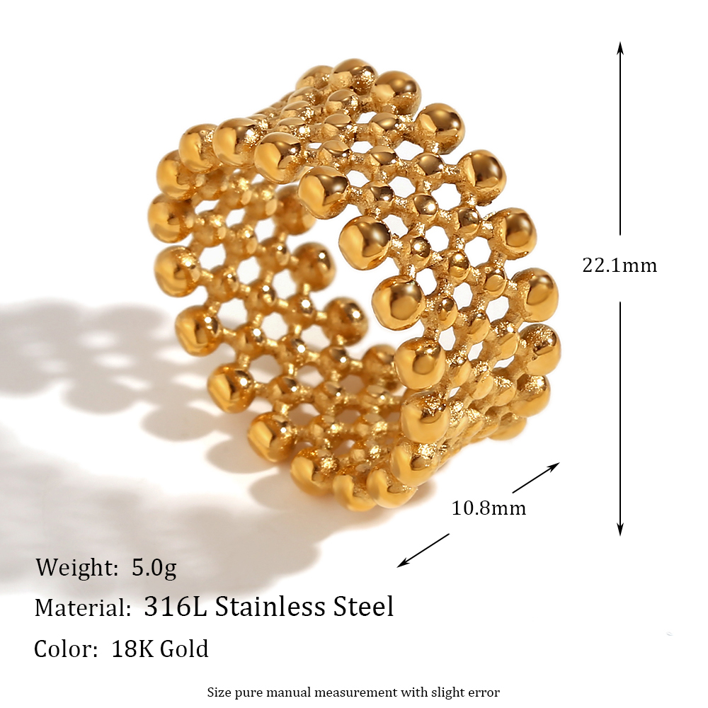 Einfacher Stil Geometrisch Rostfreier Stahl Überzug 18 Karat Vergoldet Ringe display picture 2