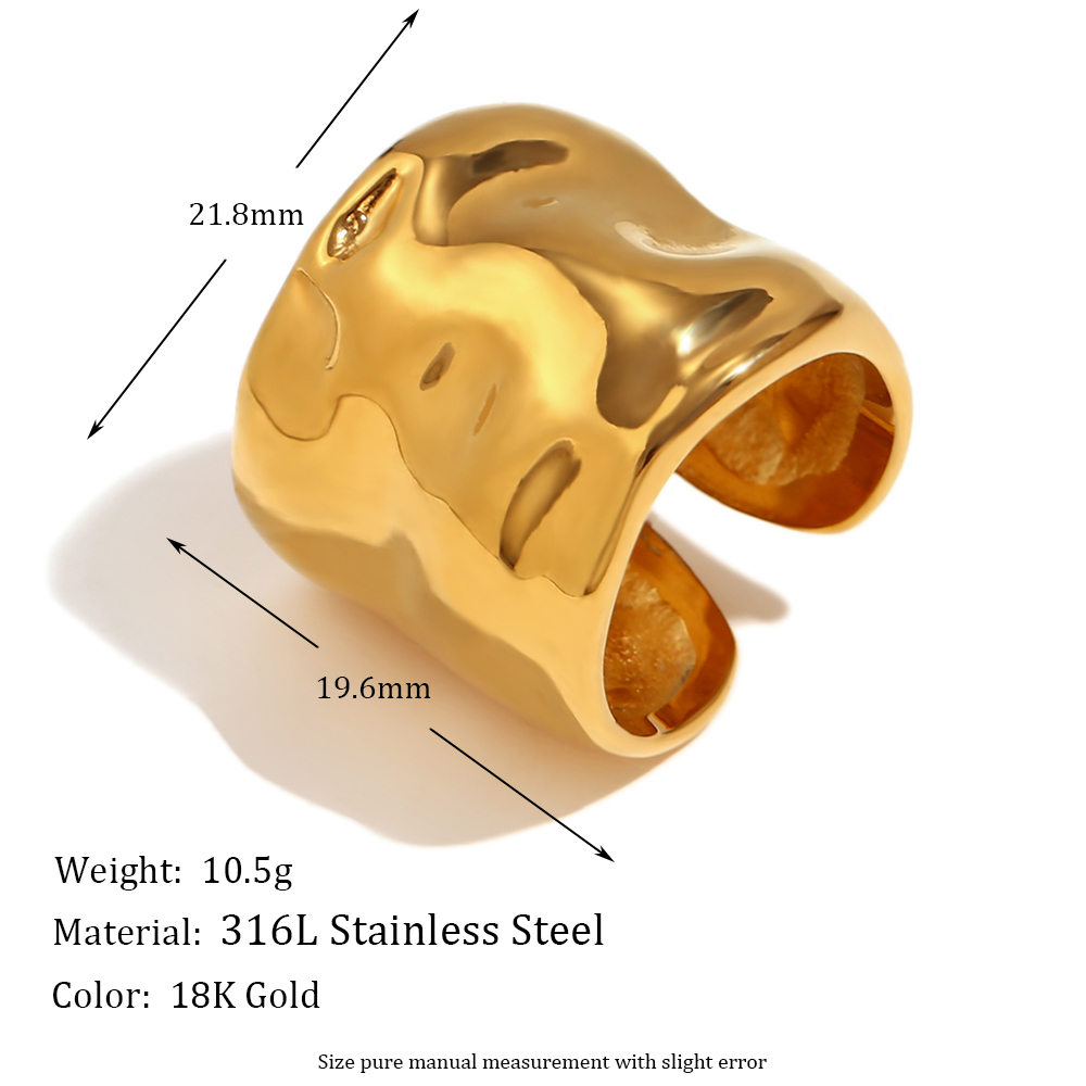 Vintage Style Simple Style Geometric Stainless Steel Plating 18k Gold Plated Open Rings display picture 2