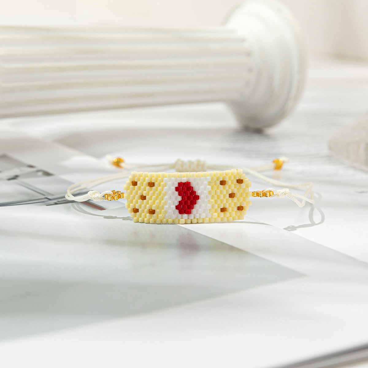 Cute Luxurious Heart Shape Glass Rope Handmade Women's Drawstring Bracelets display picture 2