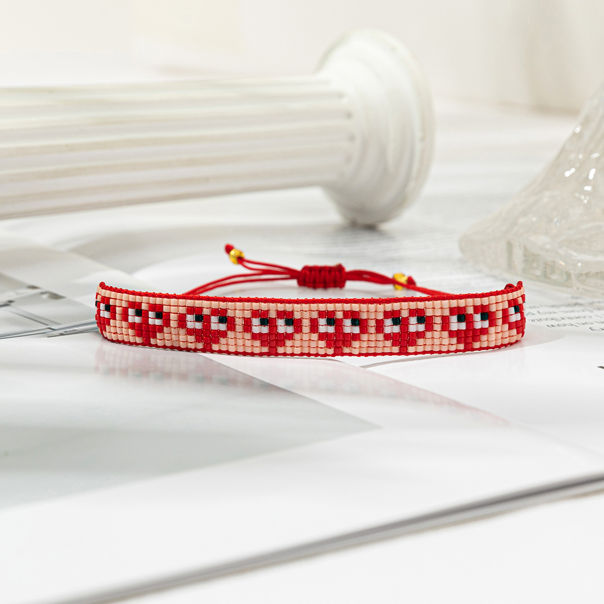 Cute Luxurious Heart Shape Glass Rope Handmade Women's Drawstring Bracelets display picture 5