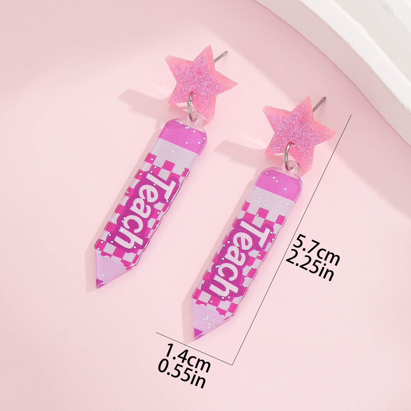 1 Pair Cute Pencil Boots Printing Arylic Drop Earrings display picture 8