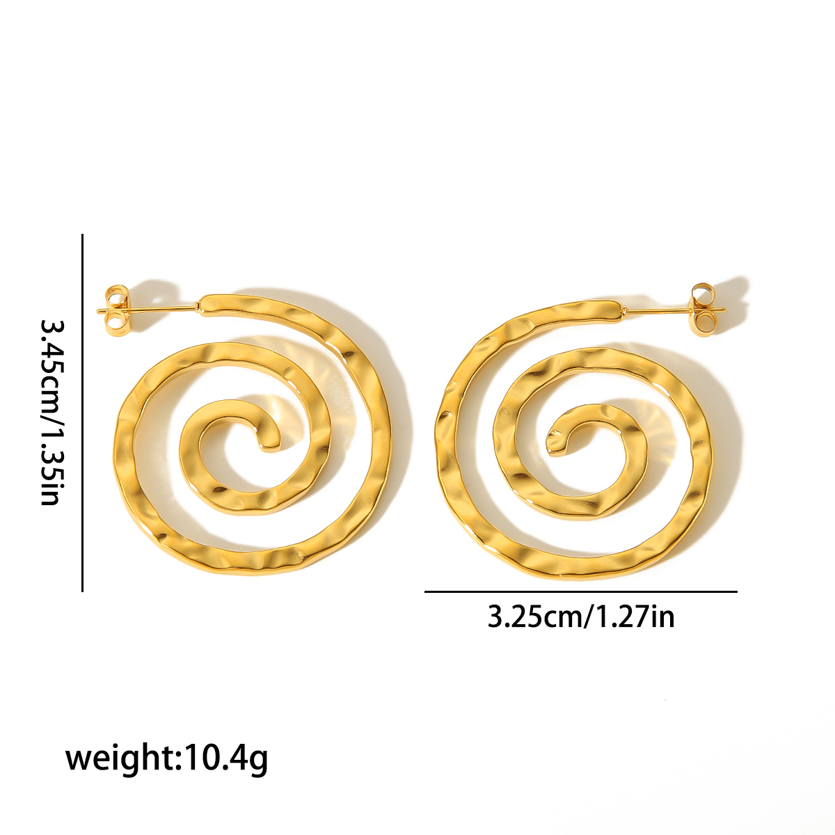 1 Pair Simple Style Commute Circle Lines Polishing Plating 304 Stainless Steel Ear Studs display picture 10