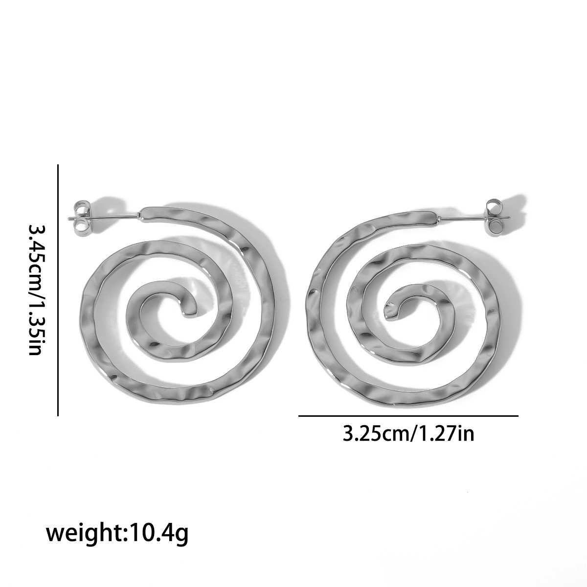 1 Pair Simple Style Commute Circle Lines Polishing Plating 304 Stainless Steel Ear Studs display picture 11