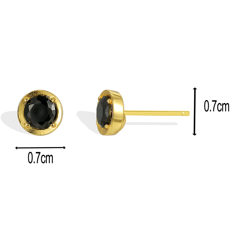 1 Pair Casual Elegant Commute Heart Shape Plating Inlay Sterling Silver Zircon Obsidian 18k Gold Plated Ear Studs display picture 24