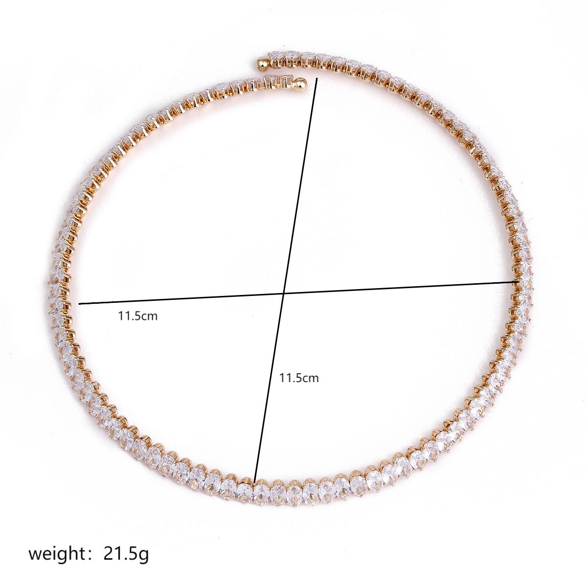 Elegant Vintage Style Solid Color Copper 18k Gold Plated Zircon Choker In Bulk display picture 1