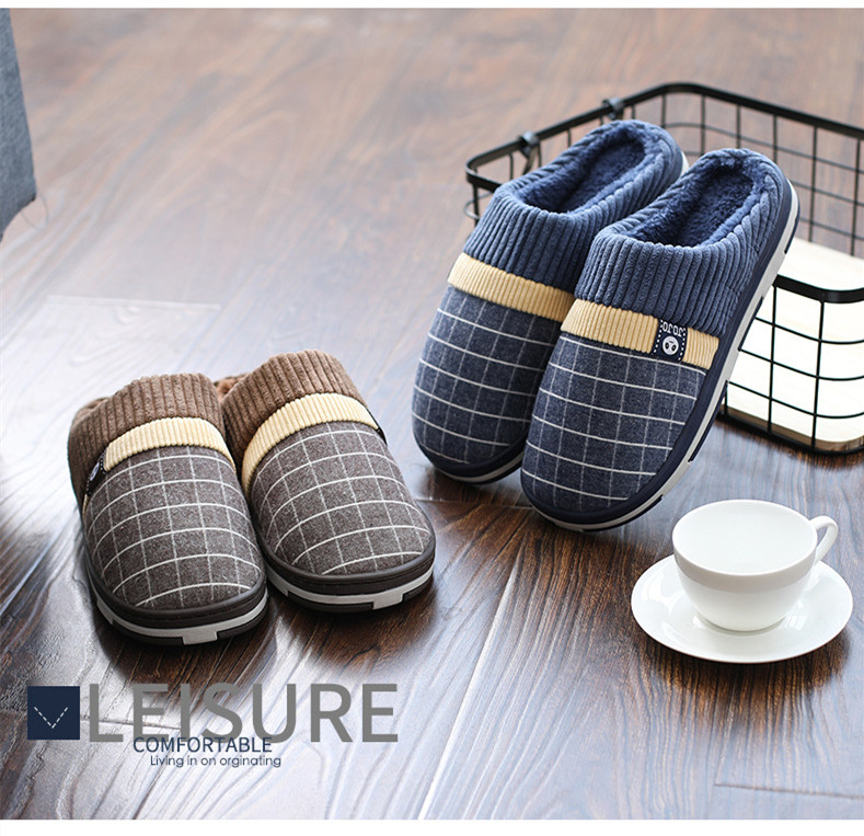 Unisex Casual Plaid Round Toe Cotton Slippers display picture 10
