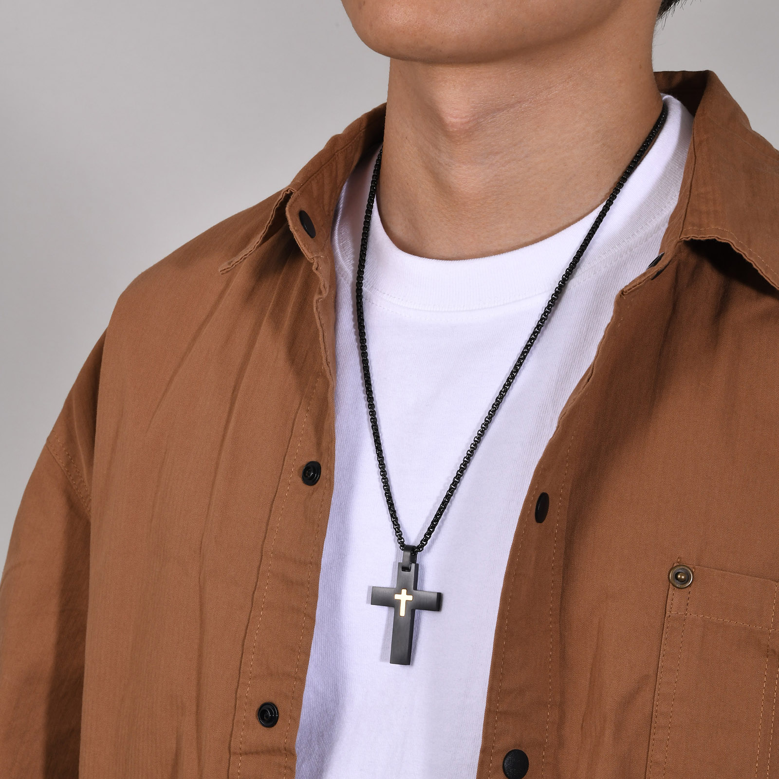 Simple Style Commute Cross 304 Stainless Steel Plating Men's display picture 7