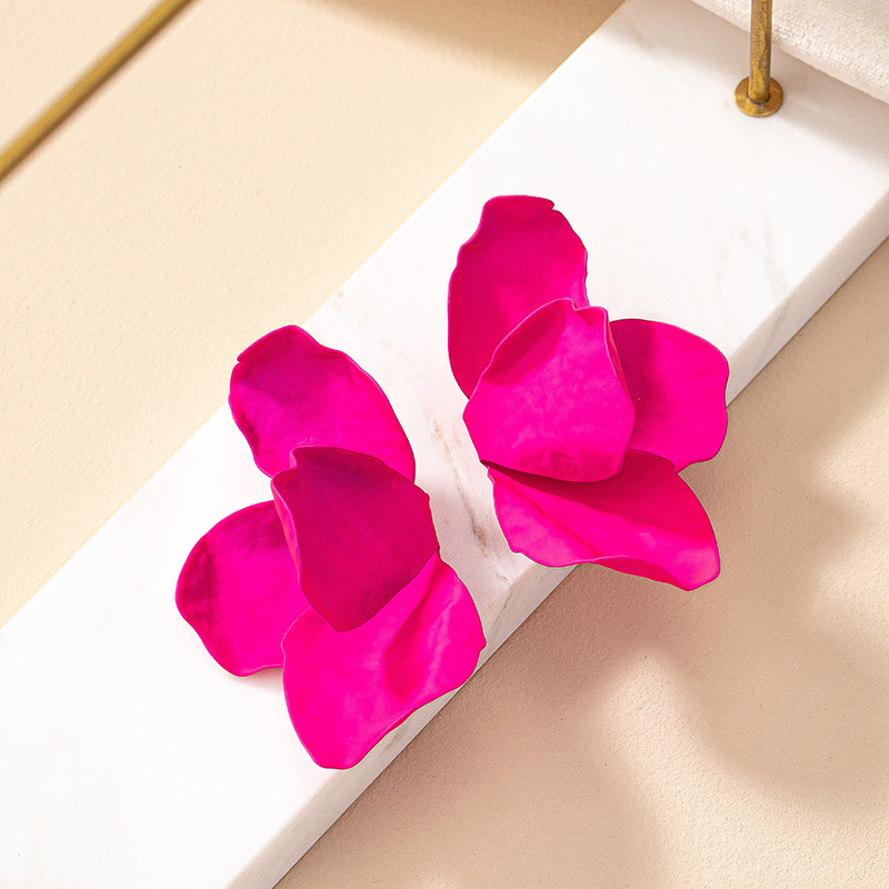 1 Pair Original Design Exaggerated Flower Plating Iron Ear Studs display picture 20