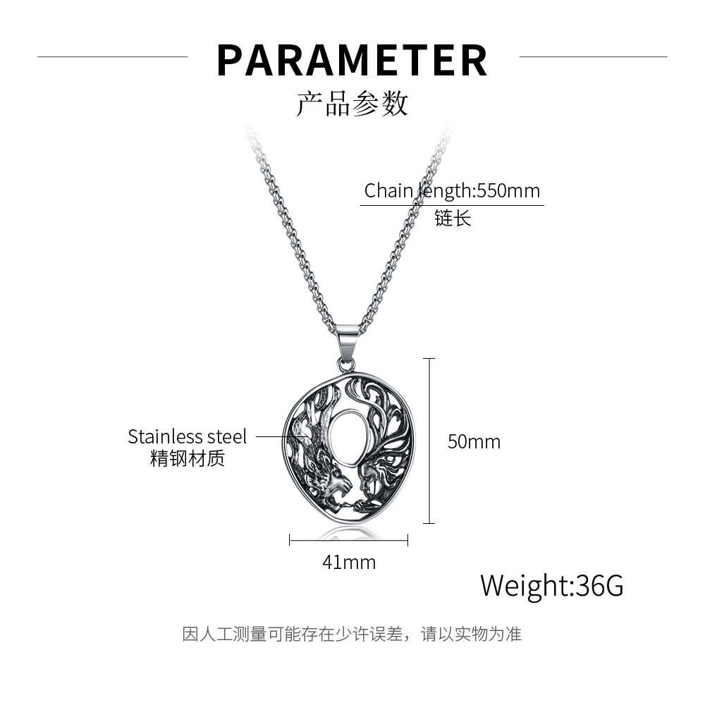 Hip-Hop Streetwear Geometric 304 Stainless Steel No Inlaid Men's Pendant Necklace display picture 1