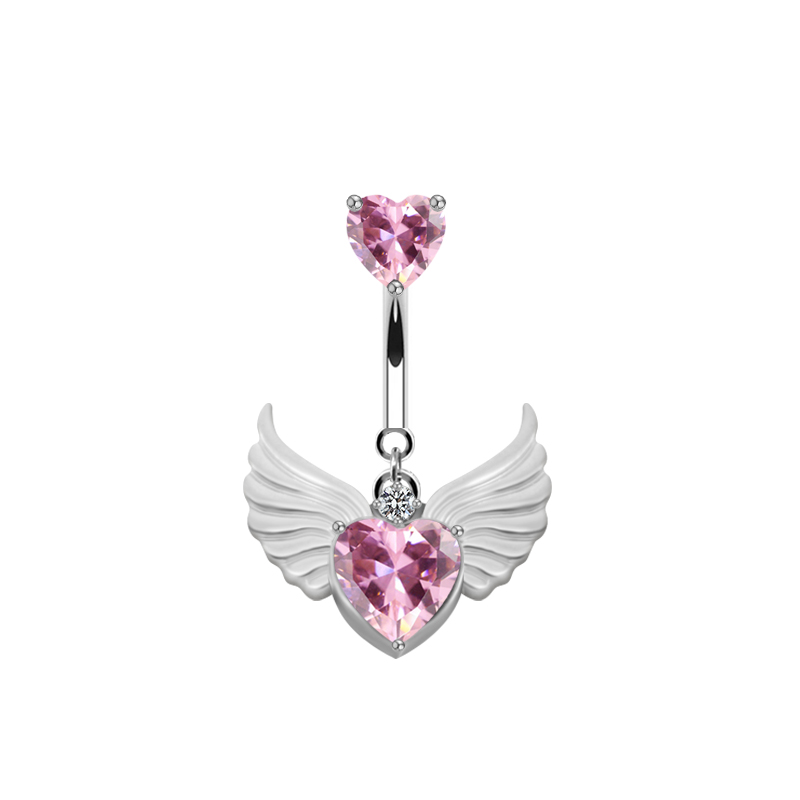 Elegant Cute Wings Butterfly Stainless Steel Copper Plating Inlay Rhinestones Zircon White Gold Plated Belly Ring display picture 9