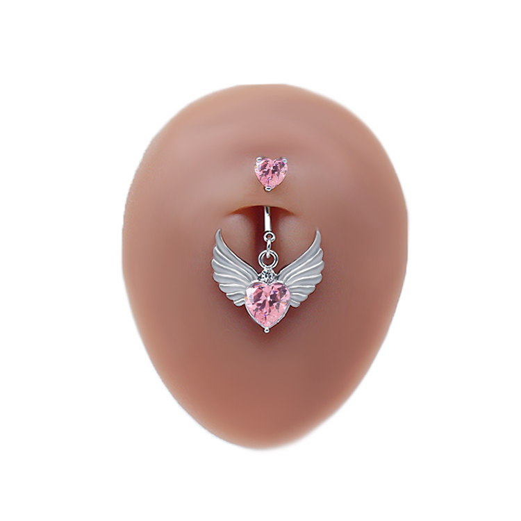 Elegant Cute Wings Butterfly Stainless Steel Copper Plating Inlay Rhinestones Zircon White Gold Plated Belly Ring display picture 11