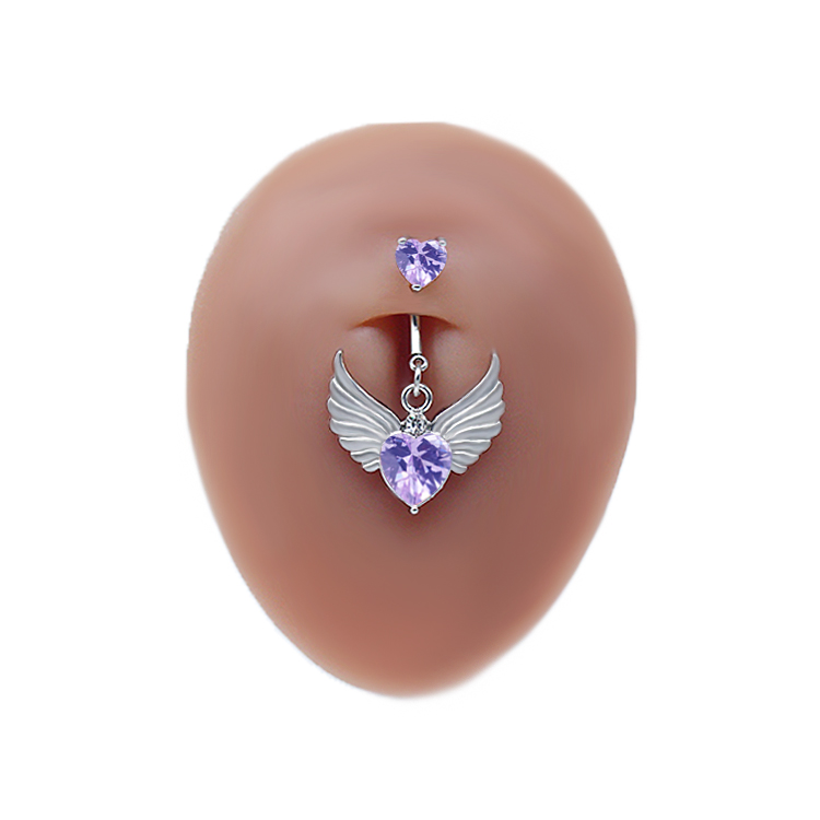 Elegant Cute Wings Butterfly Stainless Steel Copper Plating Inlay Rhinestones Zircon White Gold Plated Belly Ring display picture 13