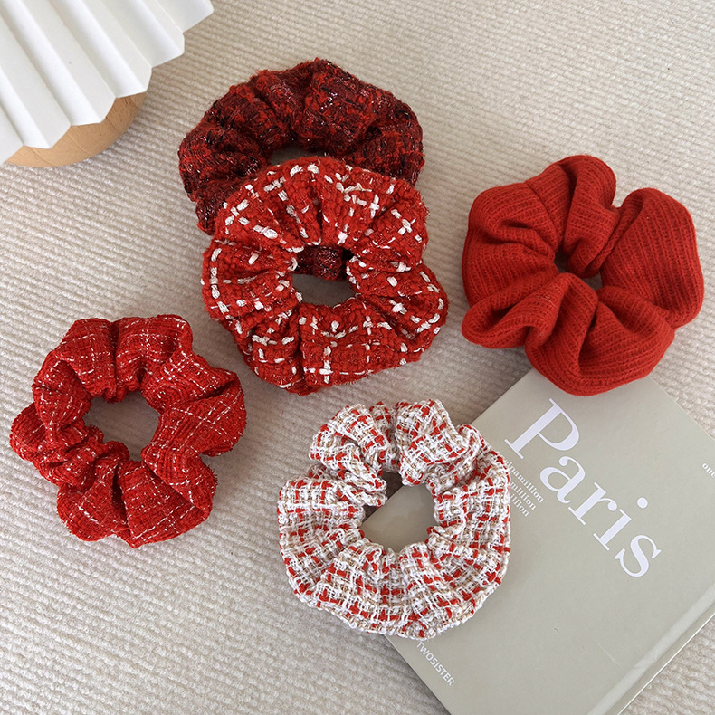 Women's Simple Style Streetwear Plaid Cloth Hair Tie display picture 3