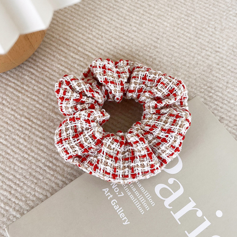 Women's Simple Style Streetwear Plaid Cloth Hair Tie display picture 4