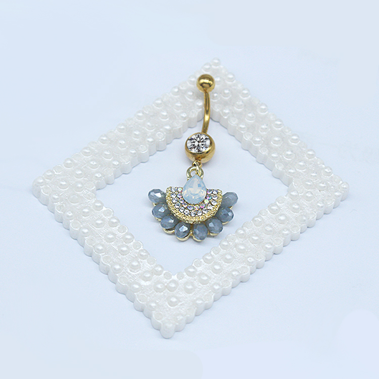 Simple Style Commute Clouds Heart Shape Shell Stainless Steel Alloy Copper Plating Inlay Rhinestones Zircon White Gold Plated Gold Plated Belly Ring display picture 13