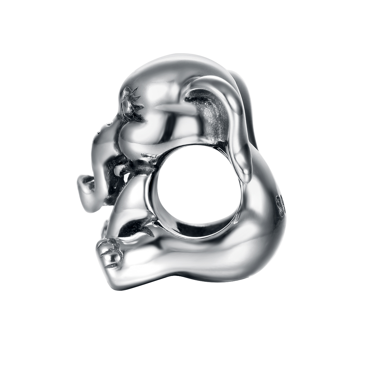 Cute Elephant Sterling Silver Rhodium Plated Jewelry Accessories display picture 3