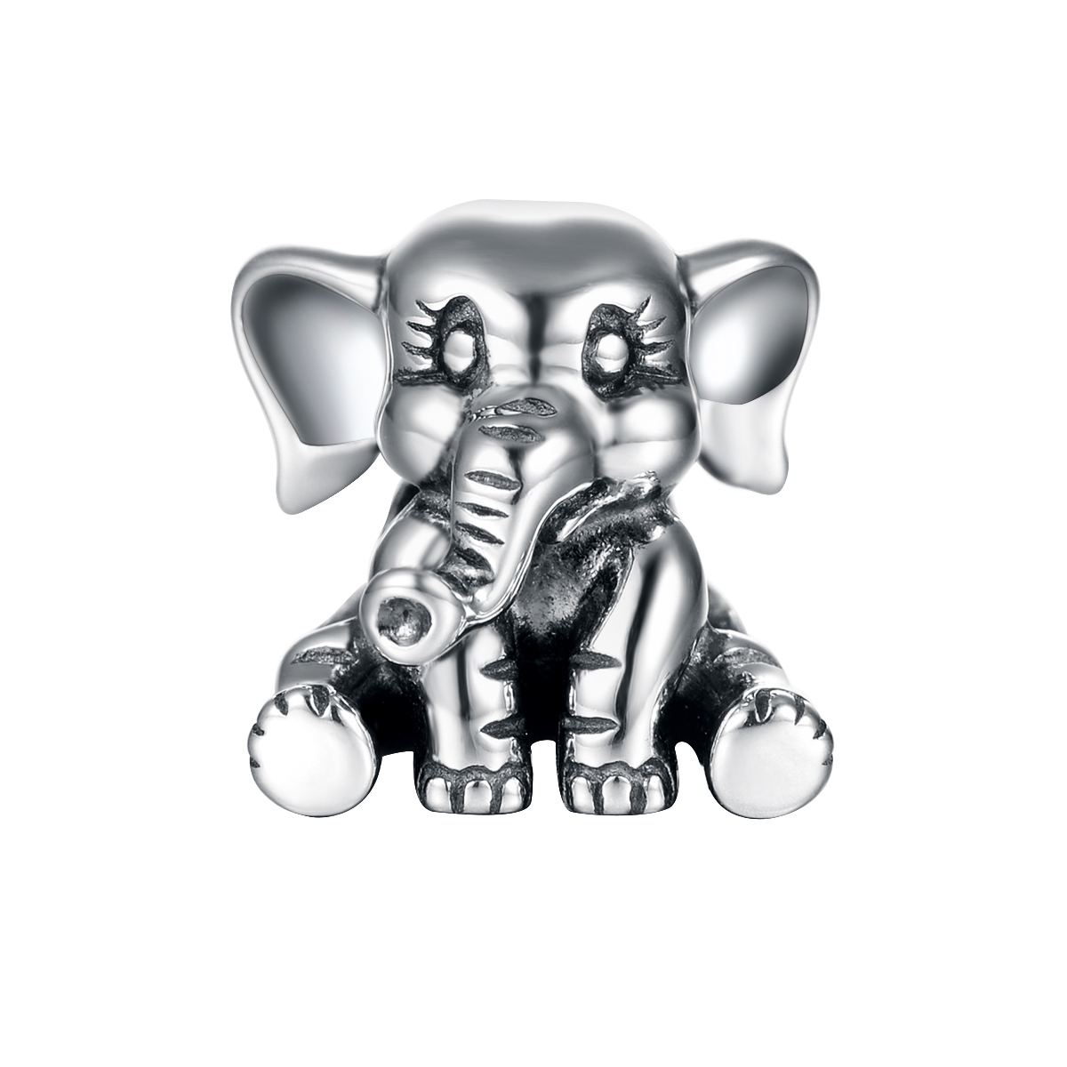 Cute Elephant Sterling Silver Rhodium Plated Jewelry Accessories display picture 5
