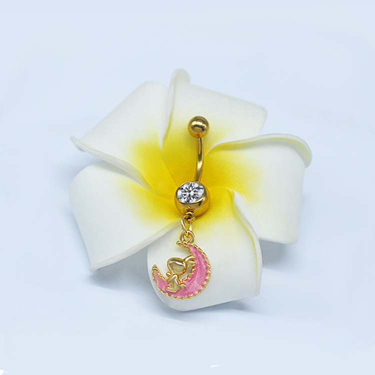 Casual Cute Commute Sunflower Starry Sky Snowflake Stainless Steel Copper Plating Inlay Rhinestones Zircon White Gold Plated Gold Plated Belly Ring display picture 16