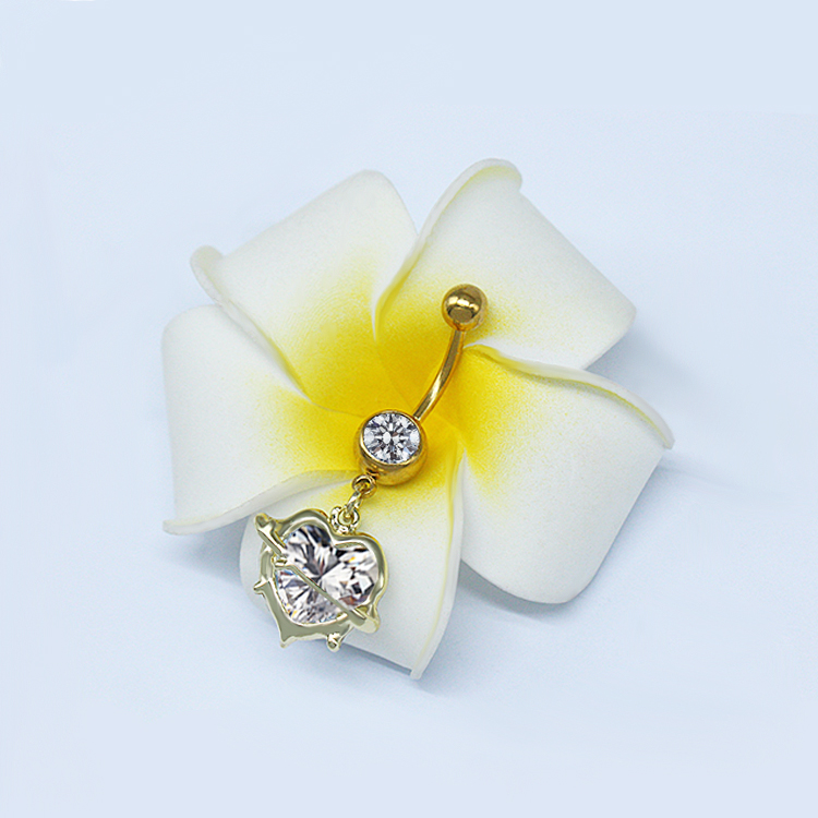 Casual Cute Commute Sunflower Starry Sky Snowflake Stainless Steel Copper Plating Inlay Rhinestones Zircon White Gold Plated Gold Plated Belly Ring display picture 19