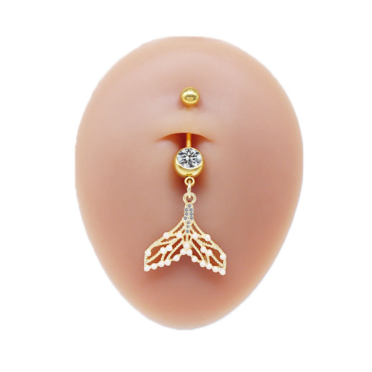 Casual Cute Commute Sunflower Starry Sky Snowflake Stainless Steel Copper Plating Inlay Rhinestones Zircon White Gold Plated Gold Plated Belly Ring display picture 2