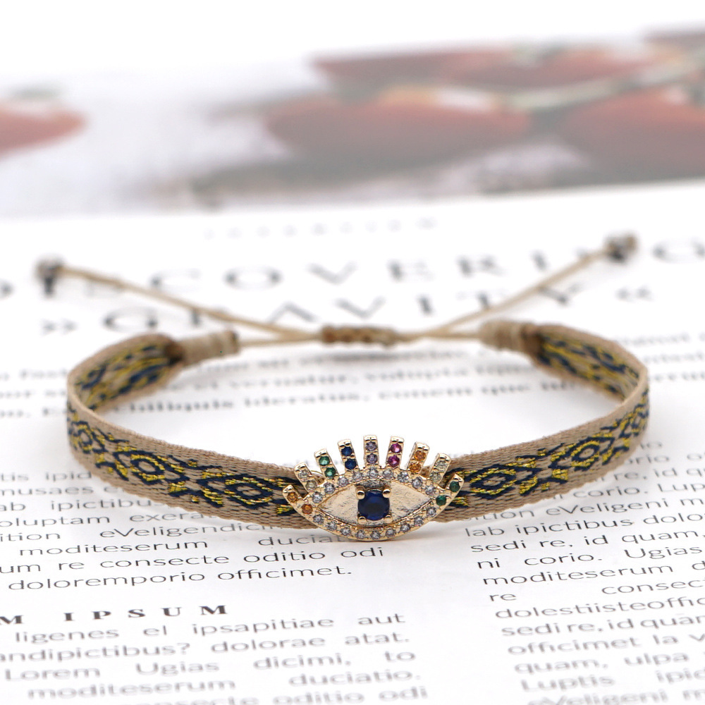 Casual Eye Mixed Materials Knitting Inlay Rhinestones Women's Bracelets display picture 3