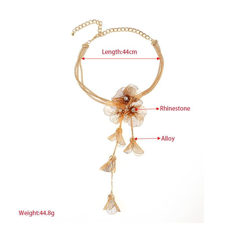 Elegant Luxurious Flower Gold Plated Silver Plated Alloy Wholesale Necklace display picture 1