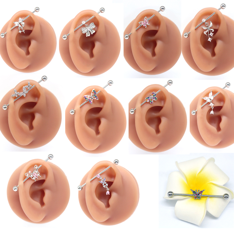 1 Piece Tropical Butterfly Plating Inlay Stainless Steel Copper Rhinestones Glass White Gold Plated Ear Studs display picture 17