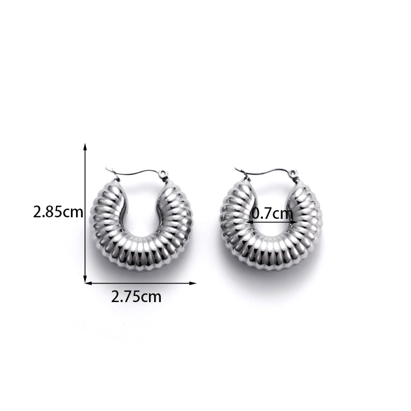 1 Pair Simple Style C Shape Water Droplets Plating Stainless Steel 18k Gold Plated Ear Studs display picture 3
