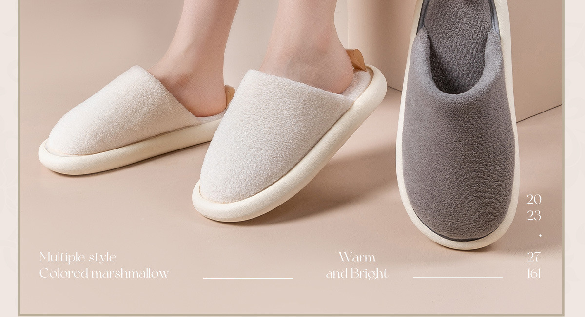 Unisex Casual Basic Solid Color Round Toe Cotton Slippers display picture 7