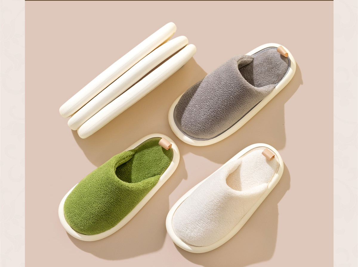 Unisex Casual Basic Solid Color Round Toe Cotton Slippers display picture 10