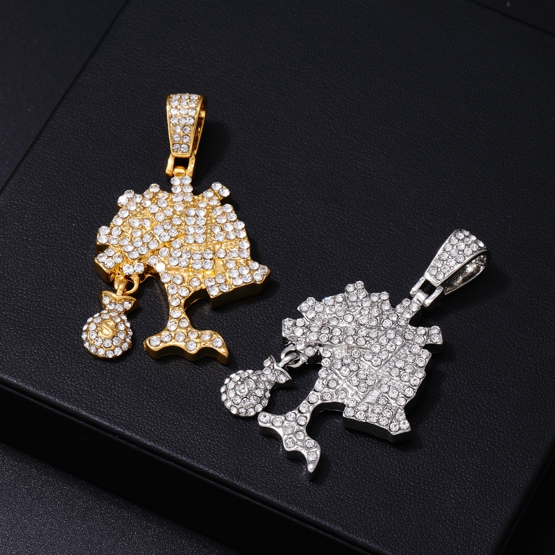 Hip-hop Rock Animal Cross Letter Stainless Steel Alloy Copper Plating Inlay Rhinestones Jewelry Accessories display picture 7