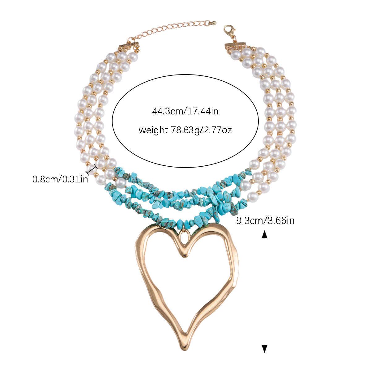 Elegant Herzform Imitationsperle Perlen Vergoldet Versilbert Frau Halskette Mit Anhänger display picture 1