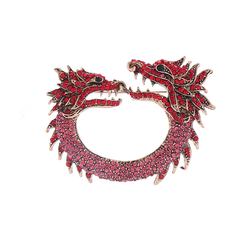 Rétro Style Vintage Dragon Alliage Placage Incruster Strass Femmes Broches 1 Pièce display picture 6