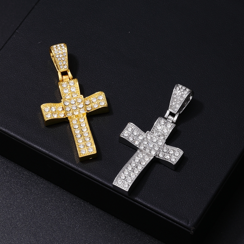 Hip-hop Rock Animal Cross Letter Stainless Steel Alloy Copper Plating Inlay Rhinestones Jewelry Accessories display picture 12