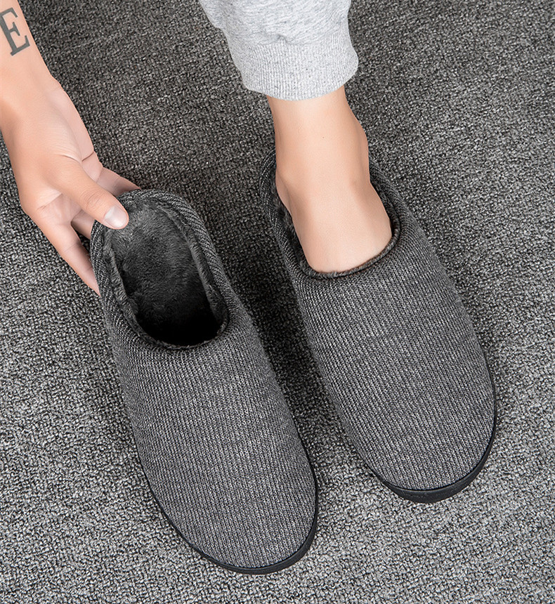 Unisex Basic Solid Color Round Toe Cotton Slippers display picture 9