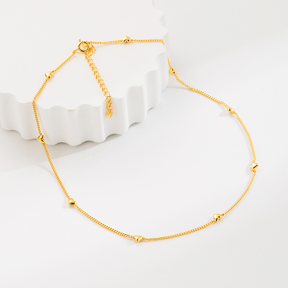 Ig-stil Einfacher Stil Herzform Sterling Silber Überzug 18 Karat Vergoldet Halskette display picture 1