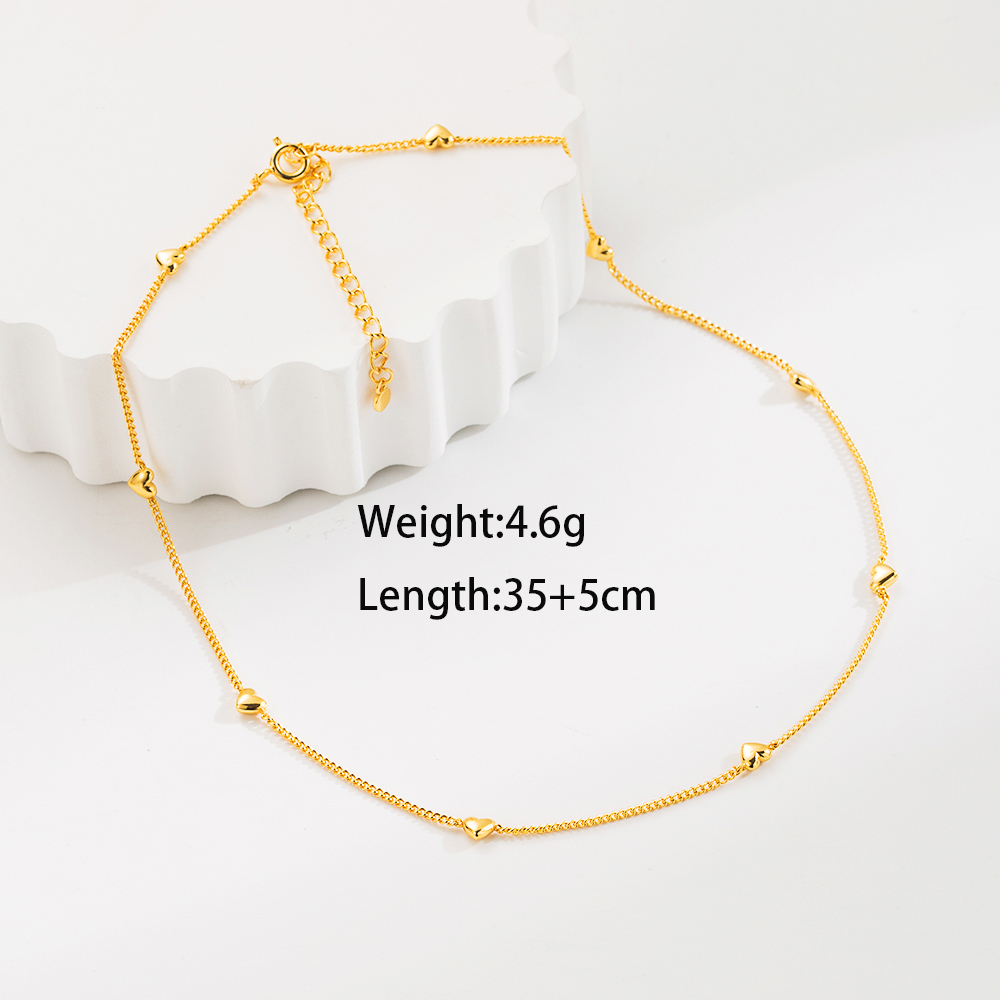 Ig-stil Einfacher Stil Herzform Sterling Silber Überzug 18 Karat Vergoldet Halskette display picture 2