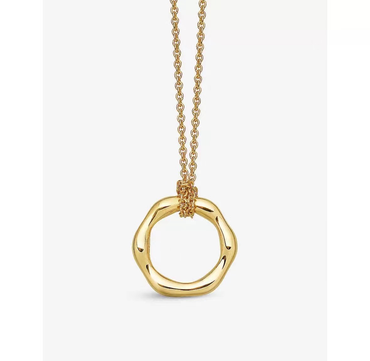 Ig Style Simple Style Circle Sterling Silver Plating 18k Gold Plated Pendant Necklace display picture 4